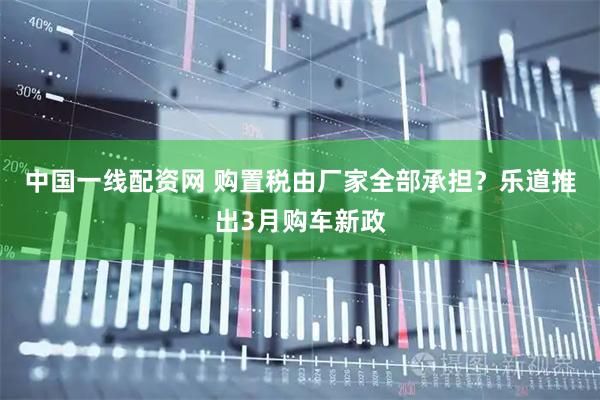 中国一线配资网 购置税由厂家全部承担?乐道推出3月购车新政
